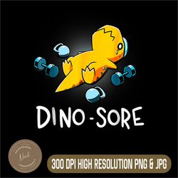Funny Dinosaur Workout Gym Fitness Lifting Png, Cute Dino Sore Png,PNG High Quality, PNG, Digital Download