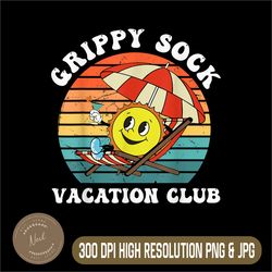 Grippy Sock Vacation Club Png, Funny Vacation Club Png, Digital File, PNG High Quality, Sublimation, Instant Download