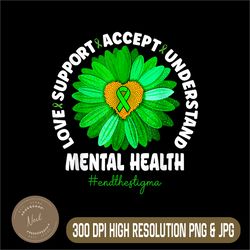 End The Stigma Mental Health Png, Awareness Love Support Accept Png, Love Png, Accept Png,Digital File, PNG High Quality