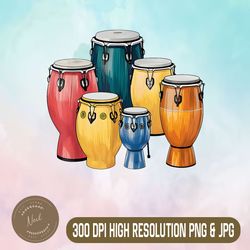 Funny Conga Drum Png, Graphic 6 Conga Drums Png, Music Lover Drummer Png,Digital File, PNG High Quality, Sublimation