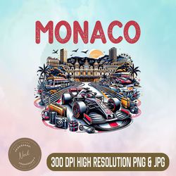 Formula Monaco City Png, Monte Carlo Circuit Png, Racetrack travel Png, Digital File, PNG High Quality, Sublimation