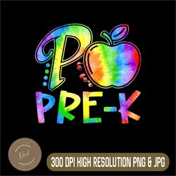 P Is For Pre-K Png, Teacher Student Tie Dye Png, Back to School Kinder Png, Digital File, PNG High Quality, Sublimation
