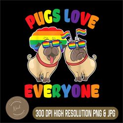 LGBT Flag Glasses Png, Support Help Love Proud Png, Pugs Love Everyone Png, Digital File, PNG High Quality, Sublimation