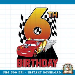 Disney Pixar Cars Lightning McQueen 6th Birthday Peel Out png, digital download, instant