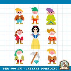 Disney Snow White _ Pixelated Dwarfs Graphic png, digital download, instant png, digital download, instant