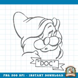 Disney Snow White Doc Line Art Big Face png, digital download, instant