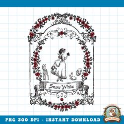 Disney Snow White Floral Flame Sketch Portrait png, digital download, instant