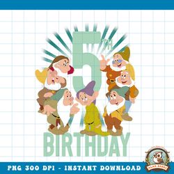 Disney Snow White Seven Dwarfs 5th Birthday Portrait png, digital download, instant