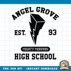 Power Rangers Angel Grove High School Collegiate Logo png, digital download, instant