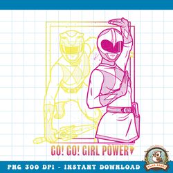 Power Rangers Go Go Girl Power Pink _ Yellow Ranger Art png, digital download, instant