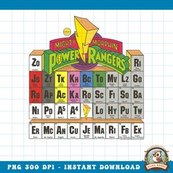 Power Rangers Vintage Color Periodic Table png, digital download, instant