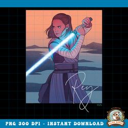 Star Wars Illustrated Rey with Lightsaber png, digital download, instant