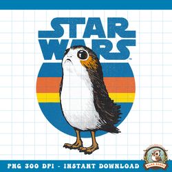 Star Wars Last Jedi Porg Retro Stripes Logo Graphic png, digital download, instant png, digital download, instant