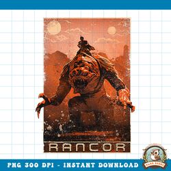 Star Wars The Book Of Boba Fett Riding The Rancor Poster PNG Download