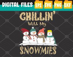 Fun With My Snowmies Funny Ugly Christmas Pajama Xmas Svg, Eps, Png, Dxf, Digital Download