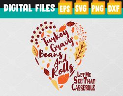 Turkey Gravy Beans And Rolls Let Me See That Casserole Svg, Svg, Eps, Png, Dxf, Digital Download