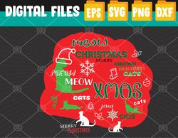 Merry Christmas Cats Holidays Svg, Eps, Png, Dxf, Digital Download