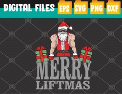 Workout Fitness Bodybuilding Christmas Merry Liftmas Svg, Eps, Png, Dxf, Digital Download