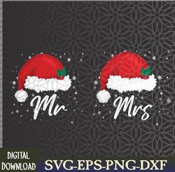Mr, Mrs Claus Christmas Couples Matching His And Her Pajamas Svg, Eps, Png, Dxf, Digital Download