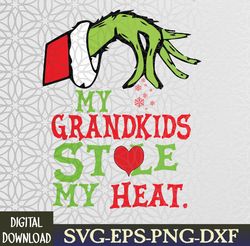 My Grand-kids Stole-My-Heart Funny Grand-kids Christmas Svg, Eps, Png, Dxf, Digital Download
