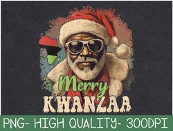 Merry Kwanzaa Santa Black Christmas African American PNG Digital Download
