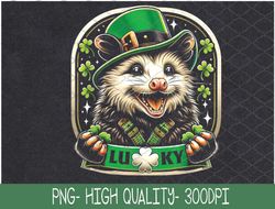 St Patricks Day Opossum Saint Pattys Paddys Lucky Possum PNG Digital Download