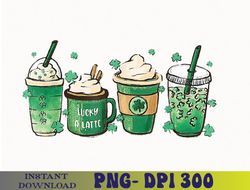 St Patrick'S Day Coffee Lover Lucky Latte Irish Shamrock PNG, Sublimation Design