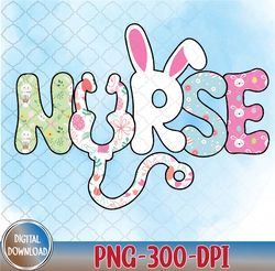 Stethoscope Scrub Nurse Life Easter Day Cute Bunny With Eggs Svg, Eps, Png, Dxf