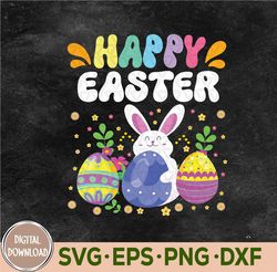 Cute Bunny Rabbit Happy Easter Day Hunt Eggs Kids Svg, Eps, Png, Dxf