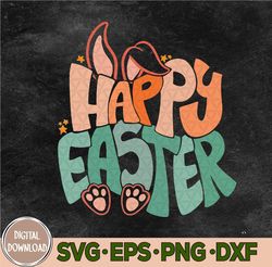 Happy Easter Svg, Retro Easter Bunny Svg, Easter Vibes Svg, Happy Easter Day, Easter Eps, Png, Dxf, Digital Download