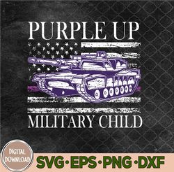 Military Month Usa Flag Svg, Purple Ribbon Svg, Military Svg, Eps, Png, Dxf