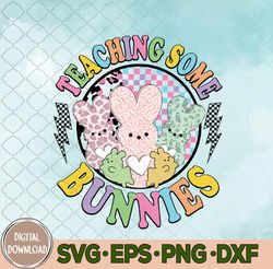Teaching Some Bunnies Svg, Teacher Bunny Svg, Easter Svg, Eps, Png, Dxf