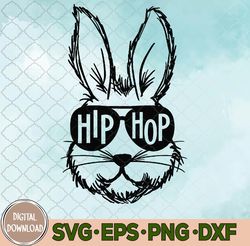 Hip Hop Happy Easter Bunny Face With Sunglasses Svg, Hip Hop Svg, Easter Bunny Sunglasses Svg, Easter Svg, Eps, Png, Dxf