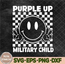 Purple Up For Military Kids Groovy Military Svg, Png, Digital Download