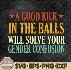 A Good Kick In The Balls Will Solve Your Gender Confusion Svg, Png, Digital Download