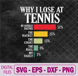 Why I Lose At Tennis Humor Tennis Player Lover Quote Svg, Png, Digital Download