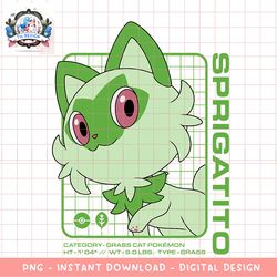 Pokemon  - Sprigatito Stats png, digital download, instant
