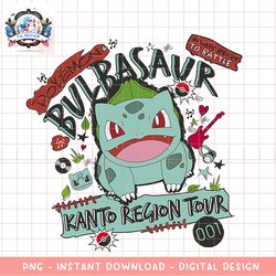 Pokemon  Bulbasaur 001 Kanto Region Tour Music Poster png, digital download, instant