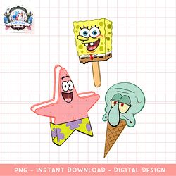 SpongeBob SquarePants Ice Cream Characters png, digital download, instant