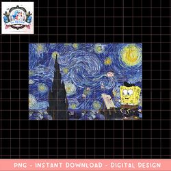 SpongeBob SquarePants Starry Night Painting png, digital download, instant