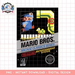 super mario original classic retro box art graphic png, digital download, instant png, digital download, instant