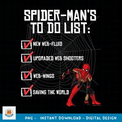 Marvel Spider-Man No Way Home Spidey To-Do List png, digital download