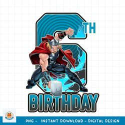 Marvel Thor Hammer 6th Birthday Graphic png, digital download png, digital download