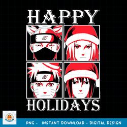 Naruto Shippuden Happy Holidays Characters png, digital download