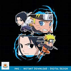 Naruto Shippuden Naruto and Sasuke SD Fight Frames png, digital download