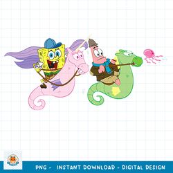 SpongeBob SquarePants And Patrick Seahorse Riders png, digital download