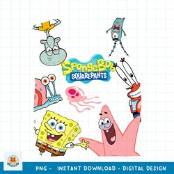 Spongebob Squarepants Logo With Friends png, digital download