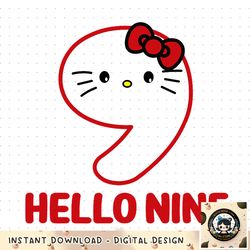 Happy Birthday Kitty, Cute Hello Nine Bday 9th Kawaii Gift PNG Download copy
