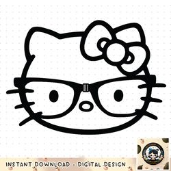Hello Kitty Black and White Nerd Glasses Short Sleeve PNG Download copy