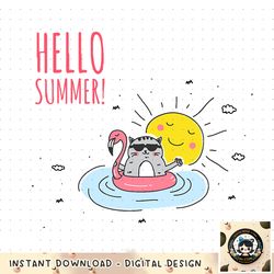 Hello Summer Funny Cat at the Beach png, digital download, instant